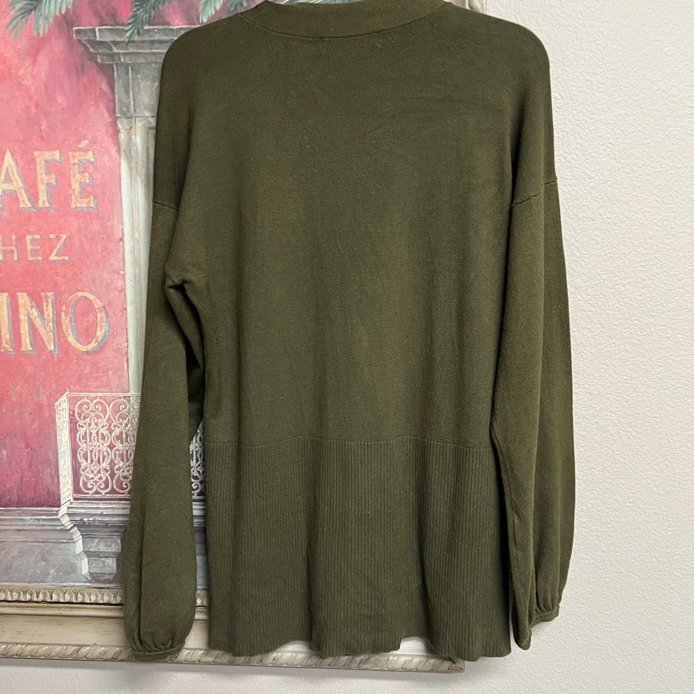 Michael Kors Olive Green Cardigan Sweater - Picture 3 of 14